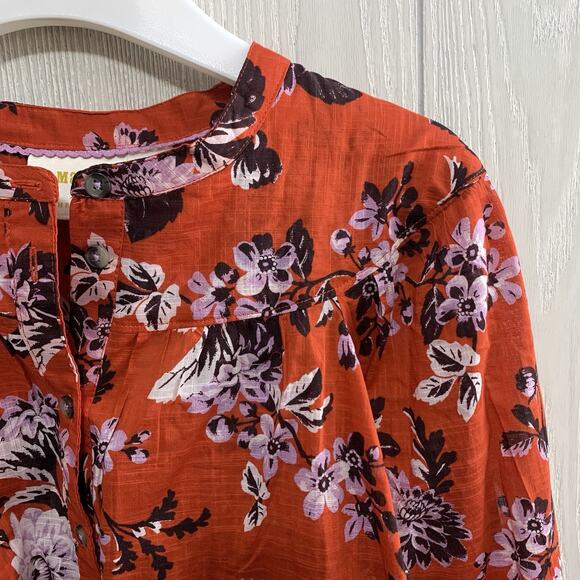 Maeve Red Floral Balloon Sleeve Blouse Top XL NWT - Picture 3 of 5
